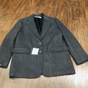 NWT Zara dark grey 2 button blazer long line